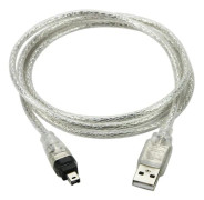 USB 2.0 hane-kabel kompatibel med Firewire DV IEEE 1394 4-pin hane iLink för DCR TRV75E videokamera eller kamera med 4-pin Firewire-kontakt