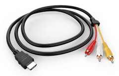 HDMI till RCA-kabel, 1080p 1,5m HDMI hane till 3-RCA Video Audio AV-kabelkontakt Adapter Sändare Kompatibel med TV HDTV DVD Hög Kvalitet Hög