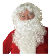 HA~Jultomtens Skägg och Peruk för Vuxna - En Storlek, Vit