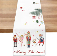 HA~Jul Nötknäppare Bordslöpare för Kök Matsalsbord Dekoration, Julgransgren Dekor Vinter Bordslöpare - 33x183 cm