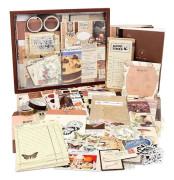 QU-Estetiskt Scrapbooking Kit, Junk Journal Kit med Journaling/Scrapbooking Tillbehör, Present till Tonåring Barn (,A