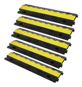 5 st Kabelskyddsramp, 2-kanals, 22000 lbs/axel, Heavy Duty TPU, Slangskydd Ramp för inomhus och utomhus.