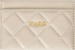 DARK Leather Quilted Card Holder Sand
