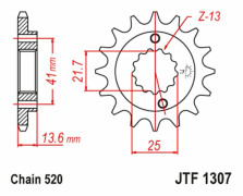 Framdrev Kawasaki ZX6R 636 (2003-2006) (SUNF-397 JTF 1307) - 15t-520