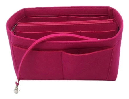 Handväska Organizer Insats Filtväska Handväska Tote Organizer Formare för Neverfull tote-Perfekt Rose red 30*17*18