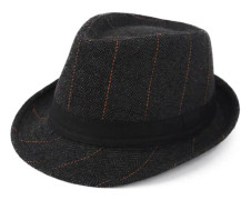 esh Unisex Klassisk Trilby Fedora Hatt Svart/Rutigt 7-7 3/8