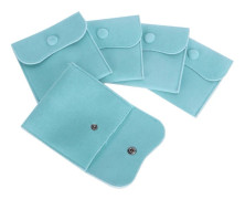 st Velvet Snap Pouch Smyckesförvaring Flanell Mocka Presentförpackning Blå 10x10cm