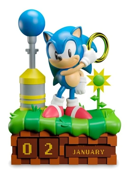 3D evighetskalender med Sonic the Hedgehog-design