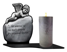 Stort LED-ljus med änglaljus för mamma och pappa på alla helgons dag på graven