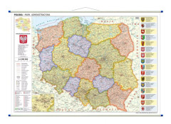 Polen 1:1 000 000. Dubbelsidig väggkarta. Administrativ och fysisk. 2025 års upplaga.