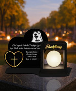 Solcellsdrivet LED-ljus We Remember Mary Hjärta för kyrkogården Svart Premium