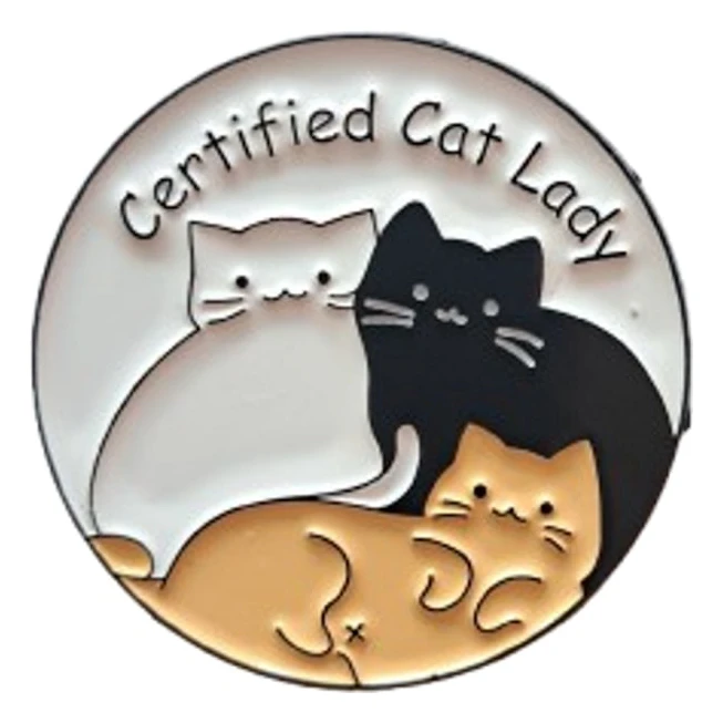HA~Brosch - Certifierad kattdam - Klädmärke - Nål för ryggsäck eller kläder - Små presenter - emaljnål - Roligt märke - 1 st