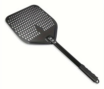 1 st Perforerad pizzaspade, 30,48 X 35,56 cm Rektangulär pizzaöverföringsspade, Professionell vändpizzaspade i aluminium svart