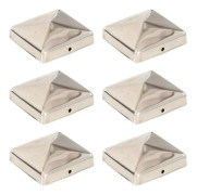 Stolphattar pyramid 6 st rostfritt stål 71x71 mm - Silver