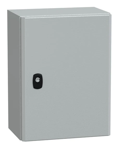 SCHNEIDER ELECTRIC Väggskåp metall S3D, 400 x 300 x 200 mm HxBxD RAL7035 med monteringsplatta, IP66, 1 dörr