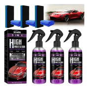 3-pack Högt Skydd 3 i 1 Bilspray, Keramisk Bilbeläggning, Auto Kristallbeläggningsspray för Bilrengöring