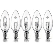 E14 28W Halogenlampor, Liten Edison Skruvlampa (SES) 2700K Varmvit Dimbar 5-pack_MGF