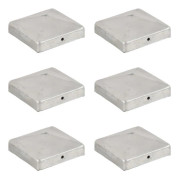 vidaXL Staketstolpkåpor 6 st Galvaniserad metall 91x91 mm