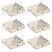 vidaXL Stolphattar pyramid 6 st rostfritt stål 81x81 mm