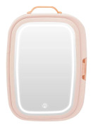 Sminkkylskåp - Mini kosmetikakyl med LED-spegel - Mått 29x25x44 cm - EU-kontakt - AC-drift - Rosa