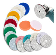 Diamant polerpads set - Våtpoleringskuddar/slipskivor - 14 st - Korn 50–10000 - För granit marmor betong kakel - Khaki