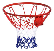Basketbollkorg - Ringset Med Nät - Diameter 46 cm - Stålrör - Nylonnät - För Utomhus/Trädgård & Fritid - Röd Blå Vit