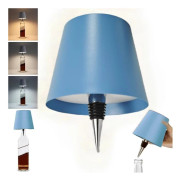 Flasklampa med LED, Dimbar Bordslampa för Vin- & Whiskeyflaskor, Trådlös & Uppladdningsbar_TF_TF Blå
