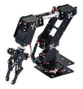 Robotarm - 6DOF Mekanisk Manipulator - Gripklo - DIY Byggsats - Industrikomponent - Svart