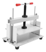Manuell papperspress - Planpress - 3-sidigt skydd - Dubbla motviktsstänger - 1500 kg presskraft - Silver