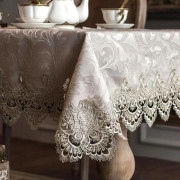 Bordsduk Little Grey Europe Luxury Broderat Bord Matbordsöverdrag Tyg Spets Soffbord Flagga Kuddfodral Set 60X60cm Square