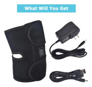 Elektrisk Uppvärmd Knämassager Fysioterapi Leduppvärmning Vibration Knäskydd Smärtlindring Varm Omslag Knä Armbåge Benmassager USB Cable