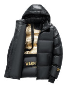 Par Svart Guld Bomullsvadderade Kläder High-end Ultratjock Sammet Bomullsvadderade Kläder Herrjackor Svart Guld Bomullsvadderade Kläder 5XL svart