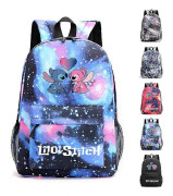 Disney Lilo & Stitch tecknad ryggsäck för skolan, lätt och vattenavvisande skolväska, casual dagryggsäck för tonåringar, pojkar och flickor, födelsedagspresenter Galaxy Blue
