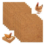 10-pack Naturliga Hampa Kycklingrede Inlägg Återanvändbara Höns Rede Bäddmadrasser Kycklingrede Lådfoder för Höns Äggläggning, Coop Husdjur Trädgård Gräsmatta Inomhus