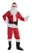 Vuxen Plysch Tomtedräkt Jultomte Maskerad Cosplay Kostym Party Outfit (röd A, L)