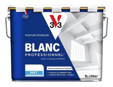 V33 Vit Vägg- och Takfärg Matt 5L - Professionell Vit, Hög Täckförmåga