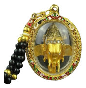 Thai Buddha Amulett Hänge Ganesha Thailand för Välsignelse Lycka Till Guld