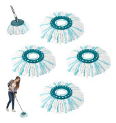 4 stycken ersättningshuvuden för Leifheit Clean Twist Disc Mop Micro Kit, återanvändbart mopphuvud, lätt att byta, högabsorberande, för alla golv