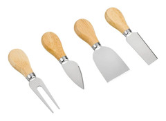 Ostknivset i rostfritt stål och trähandtag, ostskärare med ergonomisk handtagsdesign, osthyvlar för charkbricka, premium