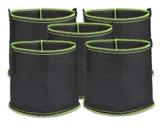 5 st 17,7 liters fiberkrukor, återanvändbara odlingssäckar med handtag för potatis, tomater och jordgubbar