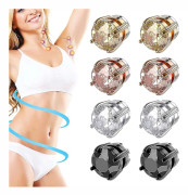 Magnetiska lymfdränage örhängen, Lymphvity magnetiska terapi örhängen för kvinnor, icke-piercing (4 par) (6mm)