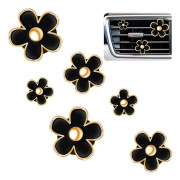 (Svart, 2.5cm, 3cm, 3.3cm) 6st Daisy Blomster Luftventilklämmor Luftfräschare Luftventilklämmor Bil Luftkonditionering C