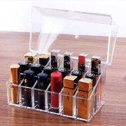 Flip Dust Lipstick Förvaringslåda Transparent Akryl Lip Glaze Lipstick Förvaringsställ (1 stycke, 18 fack)