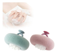 Supermjuk Solros Sugkopp Badboll, Uppgraderad 2-i-1 Solros Badboll Exfolierande Badsvamp Rengöringsborste, Svamp Mesh Pouf Duschboll f