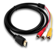 HDMI till RCA-kabel, 1080P HDMI till 3RCA Set Top Box HD-konverteringskabel, Röd Gul Vit Ljudvideokabeladapter för TV HDTV DVD - 1,5 m