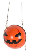 Pumpa Axelväska Basketboll Form Väska Kvinnor PU Läder Halloween Handväska Djävul Handväska Kedja Messenger Orange Liten