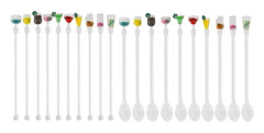 20 st Omrörare Akryl Tropical Chic Bar Sked För Milkshakes Ic
