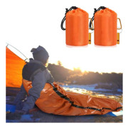 2-delad Nödsovsäck - Nödsovsäck - Varm Filt - Ultralätt Vattentätt Termiskt Bivy-väska Överdrag - 210 x 90 cm - PE - Orange Färg