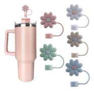 5 st Silikonsugrörsskydd och Hattar Kompatibla med Stanley Muggar Dammtäta Sugrörstoppar för Stanley Tumbler med Handtag
