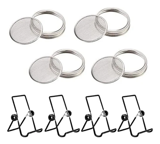 Groddlock, burk-groddkittillbehör, rostfritt stål groddlock, groddkit